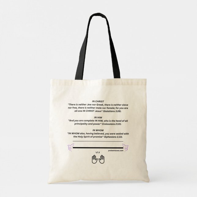 In Christus spricht Tote Bag Tragetasche (Rückseite)