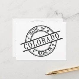 In Colorado Briefmarke Logo Symbol Schwarz Postkarte