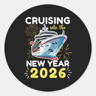 In das neue Jahr 2026 cruisen Runder Aufkleber