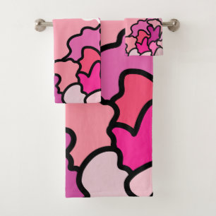 In das rosa mittelzenturische geometrische Musterk Badhandtuch Set