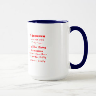In das wilde Land - Roter Text Tasse