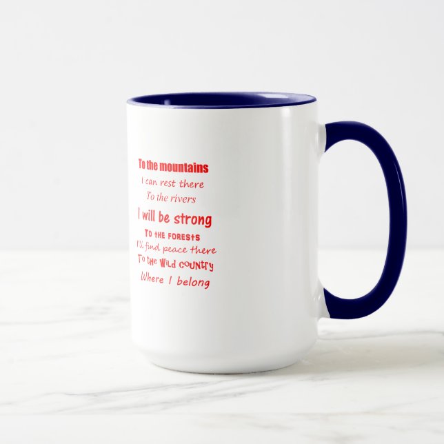 In das wilde Land - Roter Text Tasse (Rechts)