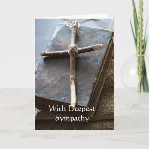 In Deepest Sympathy Cross, Bibel Scripture Card Karte