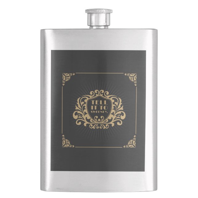 In den 1920er Jahren erzählen sie Sweeney Art Deco Flachmann (Vorderseite)