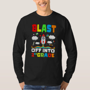 In den 2. Schuljahr Rakete starten Erster Schultag T-Shirt