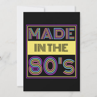 IN DEN 80ER JAHREN GESCHAFFENE TYPOGRAFIE-FASHION EINLADUNG