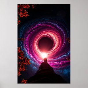"In den Abgrund — Neon-Schwarzes-Loch-Galaxie" Pre Poster