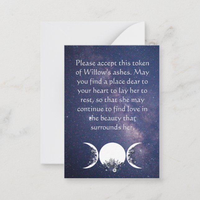 In den Armen der Goddess Ashes Card Mitteilungskarte (Vorderseite)