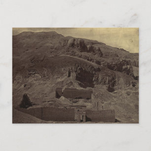 In den Berghang gehauener Tempel, Ägypten um 1856 Postkarte