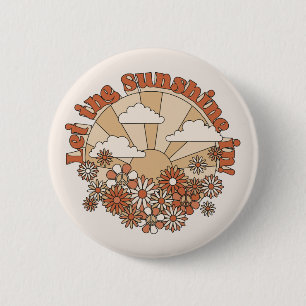 In den Blume Groovy Daisy Hippie den Sonnenschein  Button