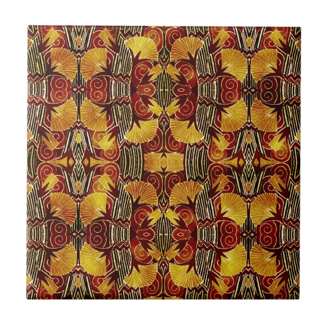 In den Flammen - Kunst-Deko-Muster Fliese (Vorderseite)