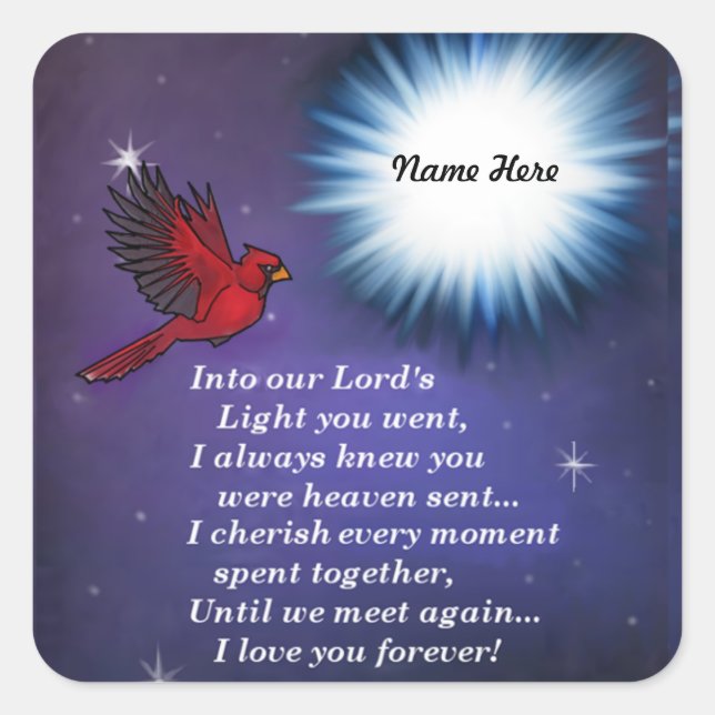 In den hellen Kardinal Quadratischer Aufkleber (Vorderseite)