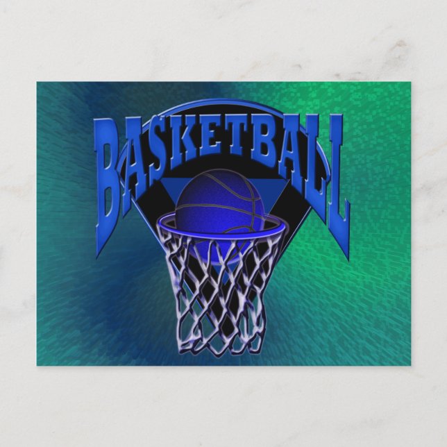 In den Hoop Basketball und die Backboard Postkarte (Vorderseite)