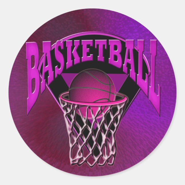 In den Hoop Basketball und die Backboard Runder Aufkleber (Vorderseite)