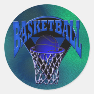 In den Hoop Basketball und die Backboard Runder Aufkleber