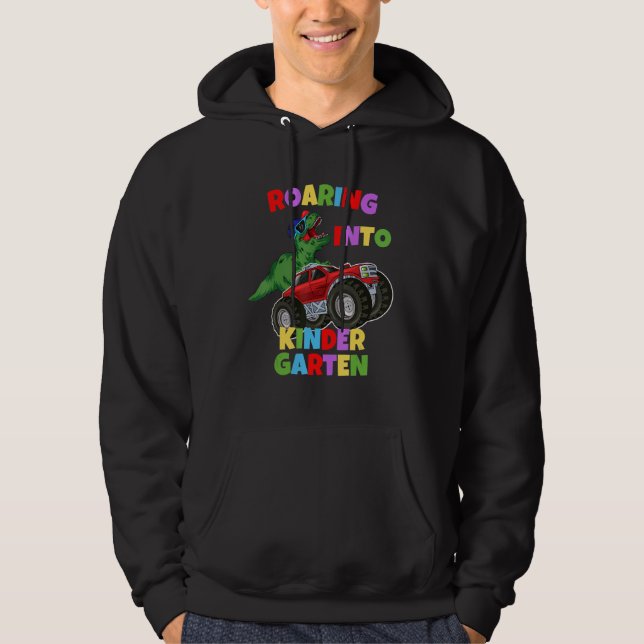 In den Kindergarten Monster Truck Dinosaurier R Hoodie (Vorderseite)