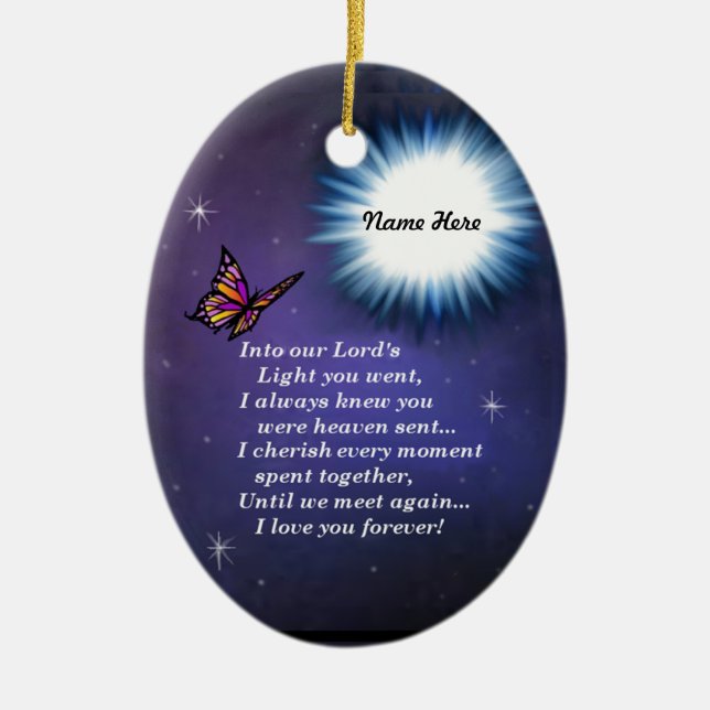 In den Lichtschmetterling Keramikornament (Vorne)
