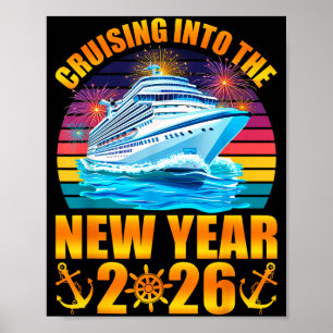 In den neuen Jahr 2026 kreuzen Silvester Kreuzfahr Poster