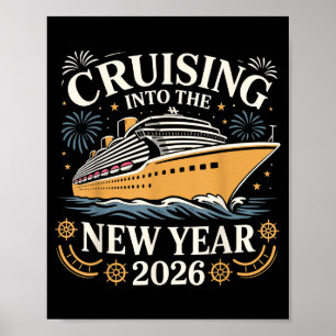 In den neuen Jahr 2026 Party-Urlaub-T-Shirt cruise Poster