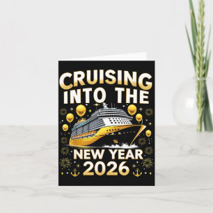 In den neuen Jahr 2026 segeln Kreuzfahrt-Geschenk  Karte