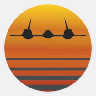 In den Sonnenuntergang - Der Blackbird Runder Aufkleber