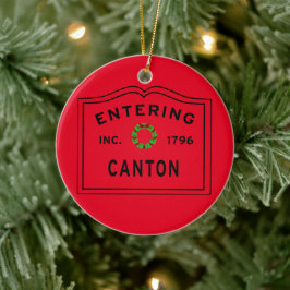 In den Städtischen Kanton Massachusetts Weihnachte Keramik Ornament