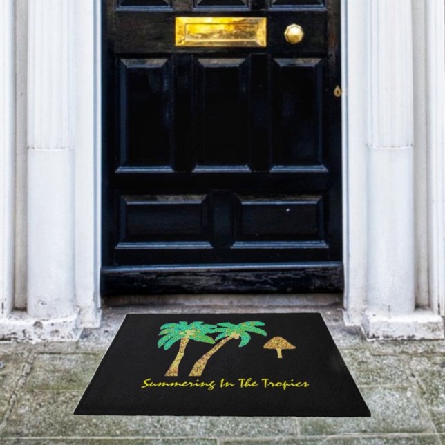 In den Tropen einladen Fußmatte (You're in vacation mode, when you display this Tropical welcome mat!)