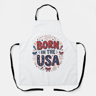 In den USA geboren Patriotes Vintage-Shirt-Design_ Schürze