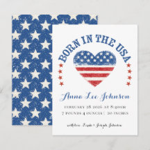 In den USA Geburtsanzeige