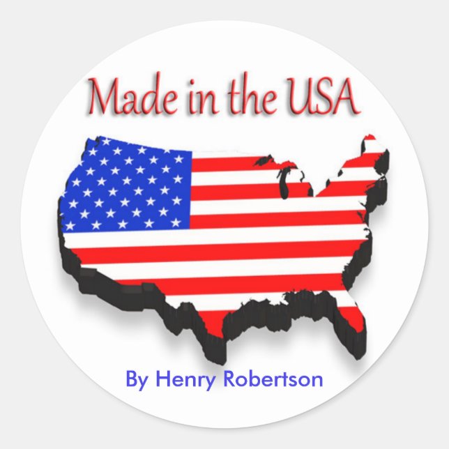 In den USA hergestellte Aufkleber (Vorderseite)