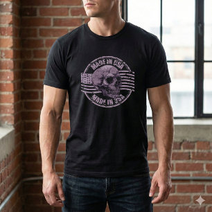 In den USA hergestelltes, abgenutztes lila Totenko T-Shirt