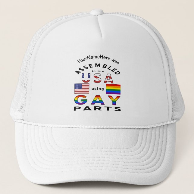 In den USA mit Gay Parts Personalisiert zusammenge Truckerkappe (Vorderseite)