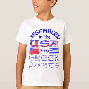 In den USA montiert unter Verwendung griechischer  T-Shirt