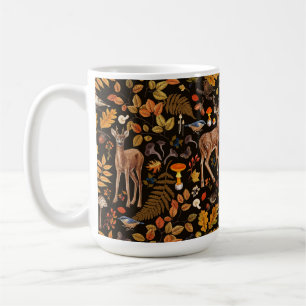 In den Wald/Herbst Hirsche auf schwarz Kaffeetasse