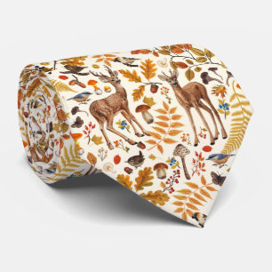 In den Wald/Herbst Hirsche auf weiß Krawatte