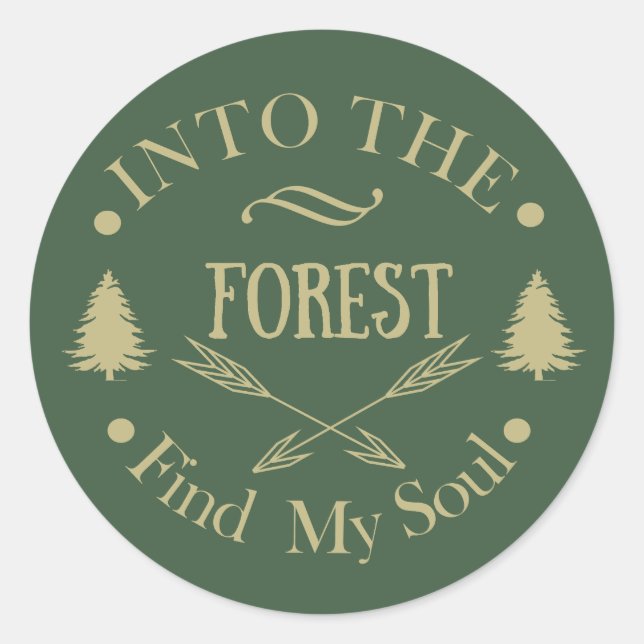 In den Wald kommt mein Soul-Wanderfreund Runder Aufkleber (Vorderseite)