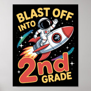 In den Weltraum starten in die 2. Klasse Rückkehr Poster