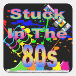 In der 80er-Aufkleber stecken Quadratischer Aufkleber