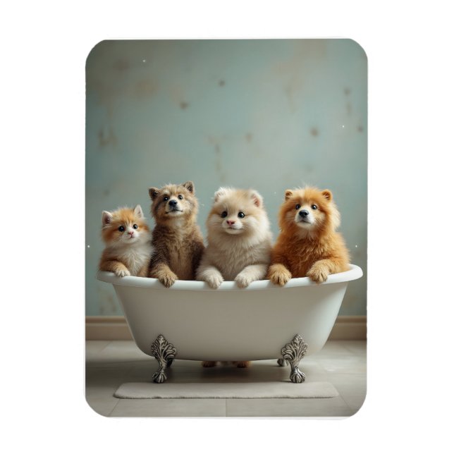 In der Badewanne lebende Tiere Magnet (Vertikal)