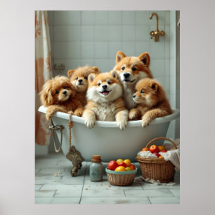 In der Badewanne lebende Tiere Poster