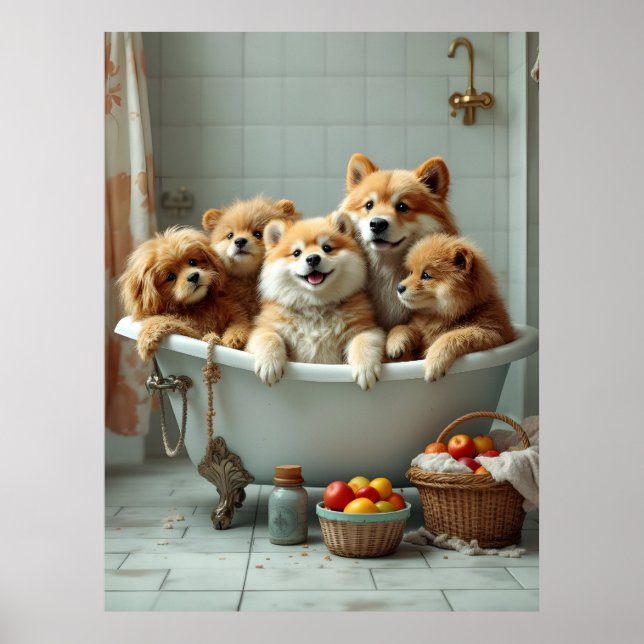 In der Badewanne lebende Tiere Poster (Vorne)