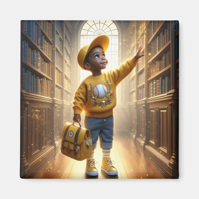 In der Bibliothek - Gelbes Magnet (Vorne)