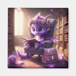 In der Bibliothek - Lila Drachenmagazin Magnet