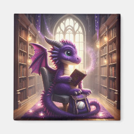 In der Bibliothek - Lila Drachenmagazin Magnet