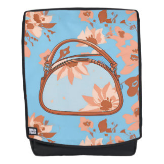 In der blauen floralen Himmelstasche AI-Kunst Rucksack