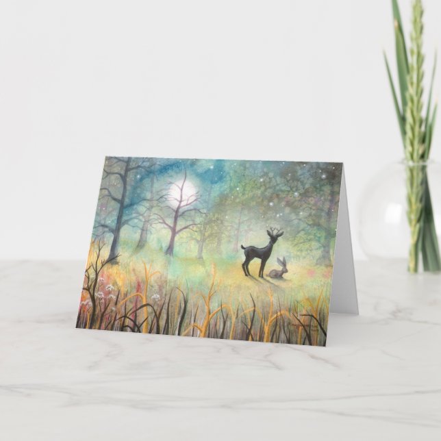In der Clearing-Kunst für Hirsch und Kaninchen Karte (Vorderseite)