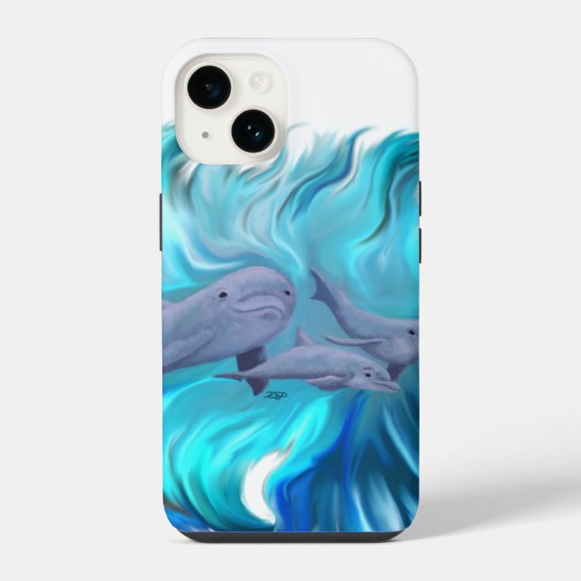 In der Delfinschule iPhone 14 Hülle (Rückseite)
