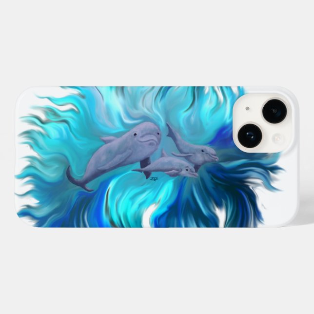 In der Dolphin-Schule Case-Mate iPhone 14 Hülle (Rückseite (Horizontal))