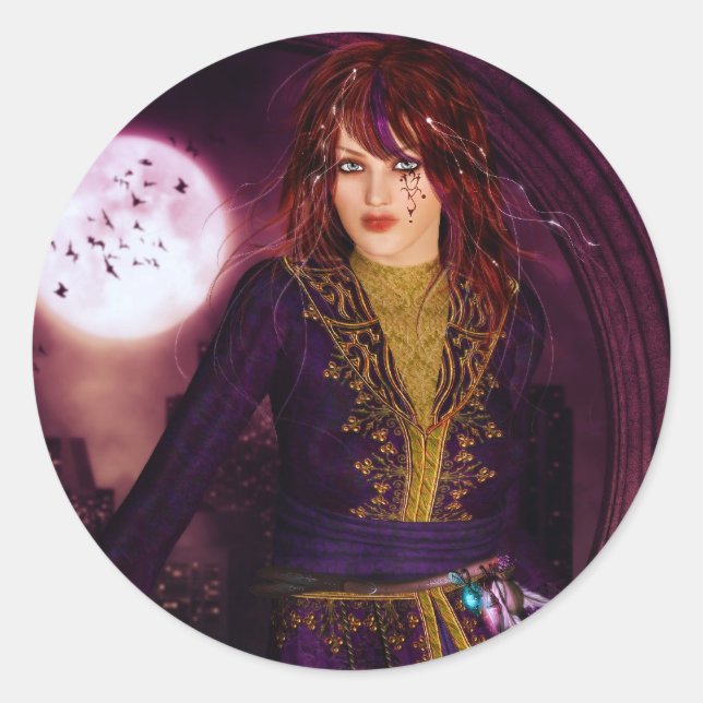 In der dunklen Stadt Runder Aufkleber (Vorderseite)