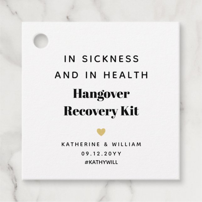 In der Kranken und in der Health Hangover Erholung Geschenkanhänger (Vorderseite)